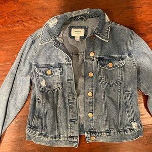 forever 21 distressed denim jacket